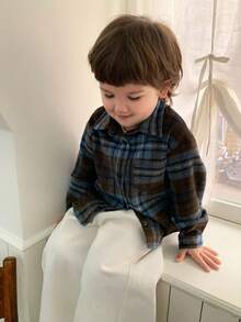 DAZY Toddler Boys' Plaid Collar Long Sleeve Jacket - Brown - View 6