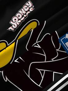 LOONEY TUNES X SHEIN Young Boy Letter & Cartoon Graphic Crew Neck Long Sleeve Sweatshirt - White - View 5