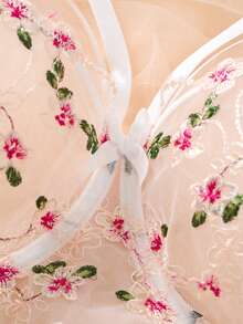 FloralLove Plus Size Shaping Bra With Underwire And Matching Lace Trim Panty Set, 2pcs - Multicolor - View 4