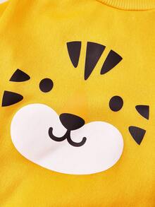 PETSIN 1 Piece Cute Animal Print Sweatshirt In Yellow Autumn And Winter, Warm And Skin Friendly Pet Clothing - Yellow - View 3