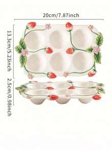 Joivida Multi-Functional Egg Storage And Baking Tray, Suitable For Countertops And Ovens - The Ideal Choice For Small Kitchens - Durable Ceramic Construction, Stylish Kitchenware, High-Quality Ceramics, Home Cooking, Organized Household