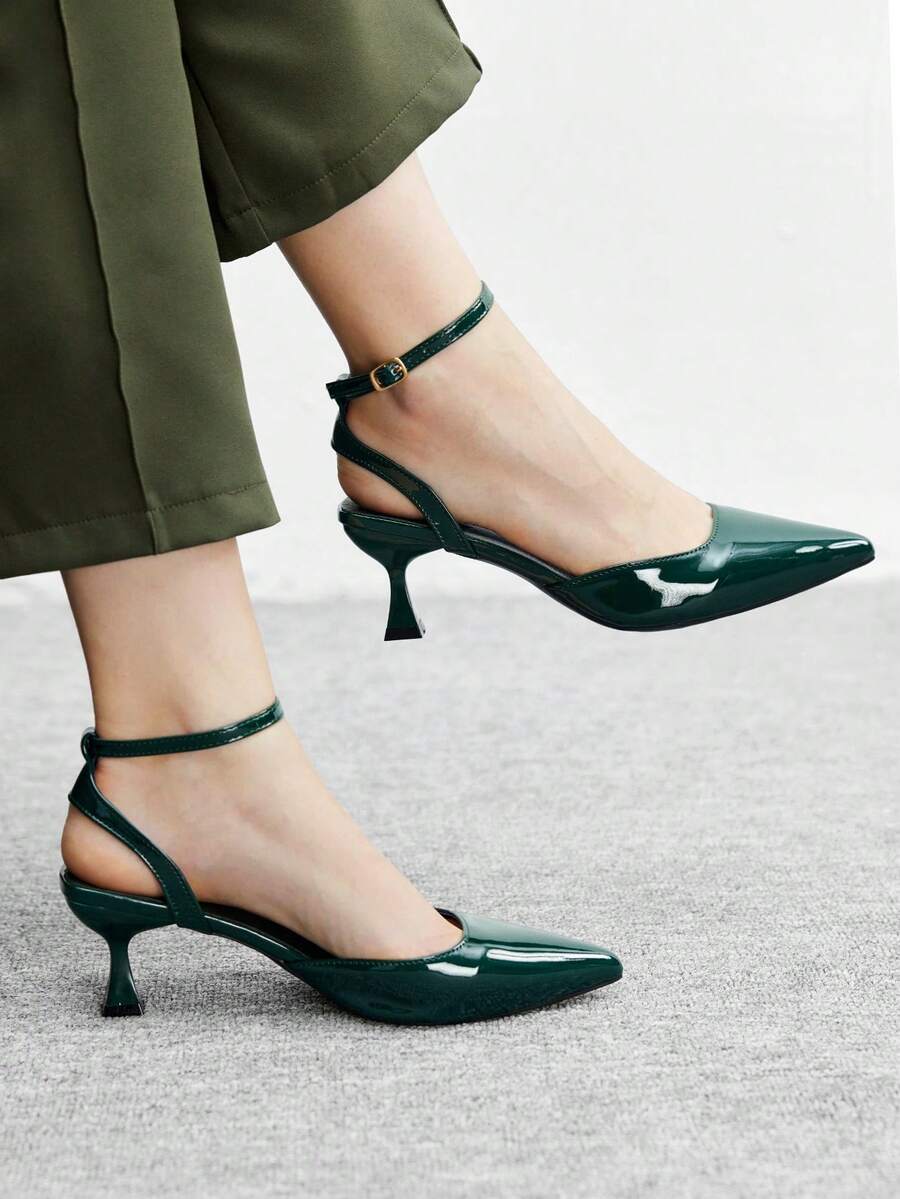 CUCCOO BIZCHIC Women's Basic Black High Heel Pumps, Office/Commute Valentine's Day - Dark Green - View 1