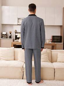 CoupledUp Classic Plaid Print Men's Pajama Set - Multicolor - View 2