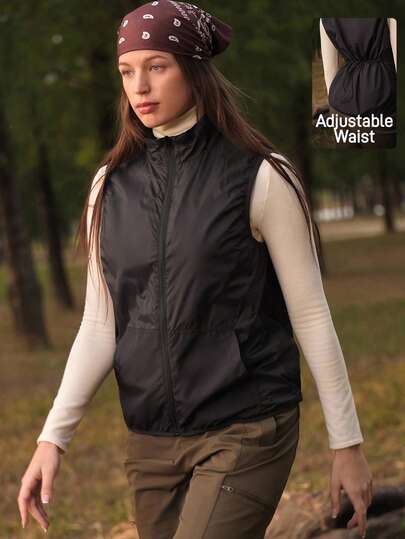 SHEIN In My Nature Chaleco casual de mujer de unicolor para exteriores