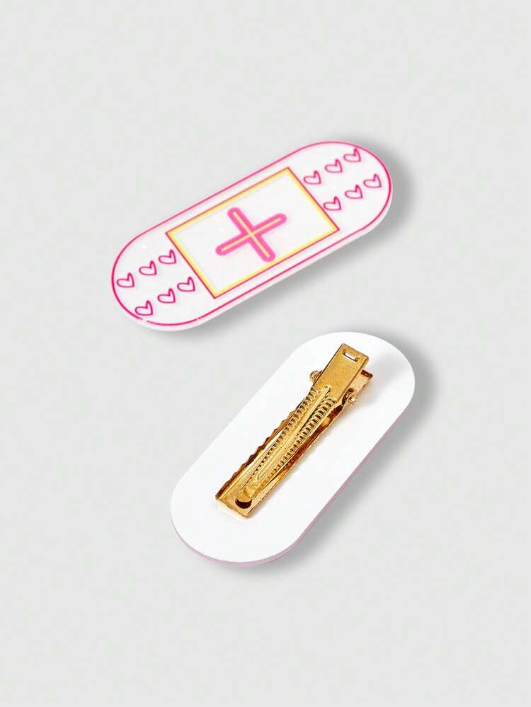 ROMWE Kawaii 11 件随机可爱手工翅膀发夹，粉色毛绒水钻发夹，洛丽塔卡通发饰多件套鸭嘴夹套装。 - 彩色 - 查看 4