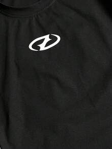 AXEPEAK Camiseta de manga corta de cuello redondo casual con contraste de color para hombres - Negro - Ver 4