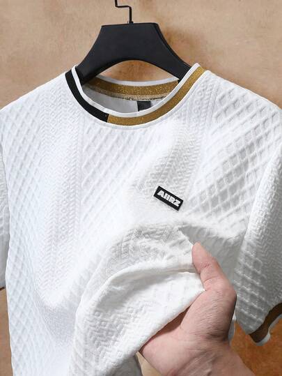 EGENSIO 男士休闲印花圆领短袖T恤