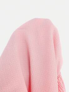 Girlism Tween Girl Woven Solid Color Bubble Pleated Double Layer Skirt Casual Strappy French Fairy Dress, Elegant Long Sleeve Cake Dress, Great For Casual & Daily Wear & School Daily In Autumn & Winter, For Christmas, Vacation, For Christmas, Party Wear, Birthday Dress, Valentine's Day, Wedding Season, Princess Dress, Valentine Day Kids - Pink - View 7