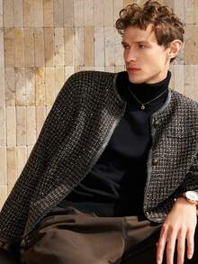 Airaco 时尚通勤奢华高端派对男士夹克 - 黑色 - 查看 7