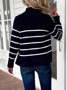 大码毛衣 - 寶藍色 - 查看 3