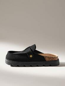 Solecia Mocasines casuales y versátiles para mujeres con suela gruesa - Negro - Ver 3