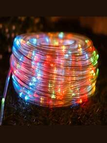 Solar LED String Lights (50/100/200/300 LEDs) - Flexible Tube, 8 Modes + Flashing | Waterproof & Durable PVC | Garden, Patio, Poolside, Trees | Perfect For Parties, Weddings, Christmas, Warm White/Cool White/Multi-Color - Multicolor - View 6