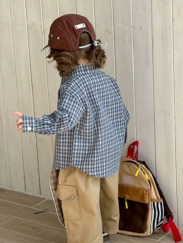 Baby Girl Casual Plaid Long Sleeve Top, Autumn Spring Toddler Girls Clothes