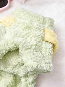 PETSIN 1件可爱黄色小狗印花连体衣，秋冬季保暖加厚宠物服装