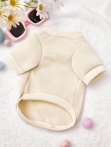 PETSIN 1 Piece Cute Three Bear Brother Letter Printed Sweatshirt Beige Autumn And Winter Warm And Skin Friendly Pet Clothing - Beige - View 7