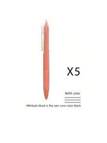 5支装凝胶笔，按压式圆珠笔，笔尖，黑色墨水，速干，书写流畅，适用于学校、商务、文件、办公室、日记、书写、笔记，适合学生、办公室工作人员、教师用品、学校用品、文具、学习用品。 - 彩色 - 查看 11