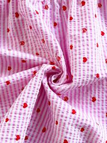 Soleia 2pcs Women Heart Striped Front Tie Camisole Top And Shorts Set