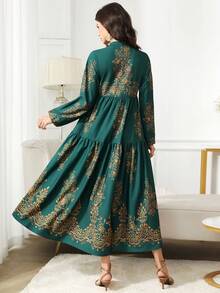 Al Najma New Vacation Floral Print Loose Flared Hem Casual Dress - Multicolor - View 6