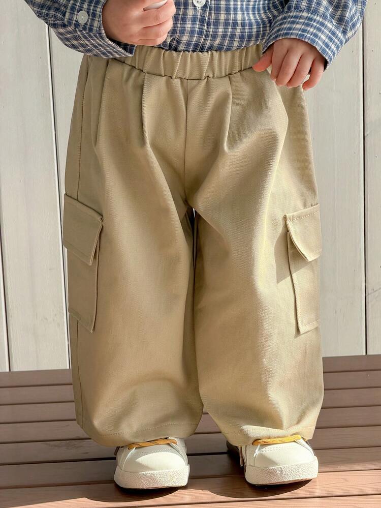 Baby Girls' Casual Solid Color Cargo Pants Toddler Girls Clothes