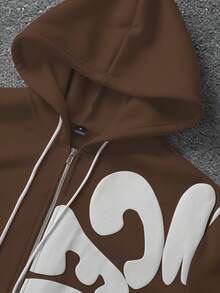 PAVTROS Bộ áo hoodie dài tay và quần dài in họa tiết phối màu tương phản dành cho nam. - Cà phê nâu - Xem 4