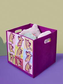 SCOOBY-DOO X SHEIN 1pc Cartoon Pattern Large Capacity Household Storage Bag - Brown - View 3
