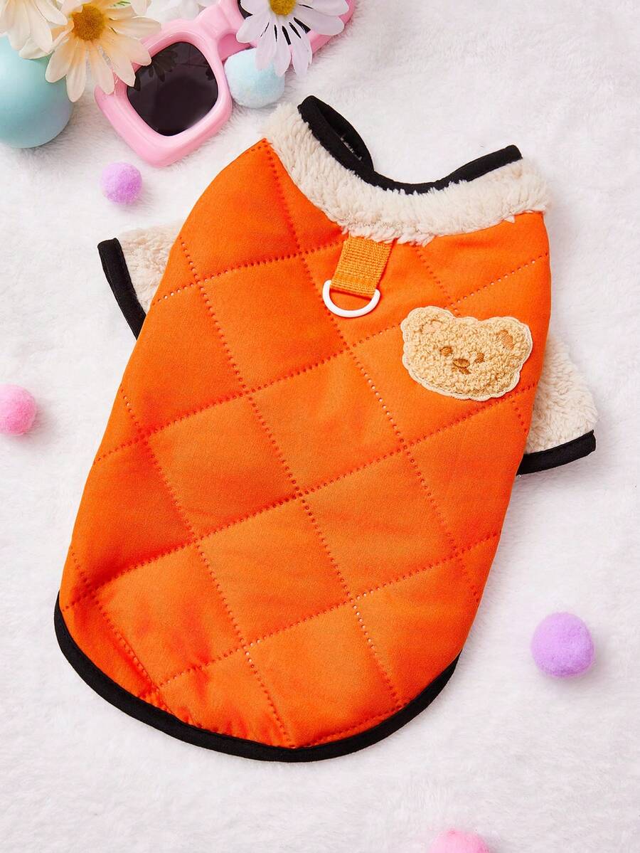PETSIN Comfortable And Cute Pet Vest – Thickened Autumn/Winter Wearable For Small Animals, Including Dogs, Cats, And Kittens, Suitable For Home, Travel, And Everyday Play - Orange - View 1
