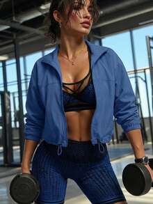 Innovista Áo khoác thể thao nữ dáng rộng, thoải mái, có khóa kéo, thích hợp cho tập luyện, chạy bộ hàng ngày, đi làm, đi tập gym, mặc nhà, đi ăn trưa, đi tập gym, bộ đồ tập thể dục cỡ lớn, phong cách mùa thu, nhẹ, thích hợp cho tập luyện HIIT, thoải mái khi vận động, đạp xe, tập thể dục ngoài trời, phong cách thường ngày, hip hop, thư giãn, tốt cho sức khỏe, TT Viral IG Reel Ready, FYP INSTA OOTD, màu xám xanh, trang phục thể thao hiệu suất cao, phong cách tối giản. - Màu xanh lam - Xem 6