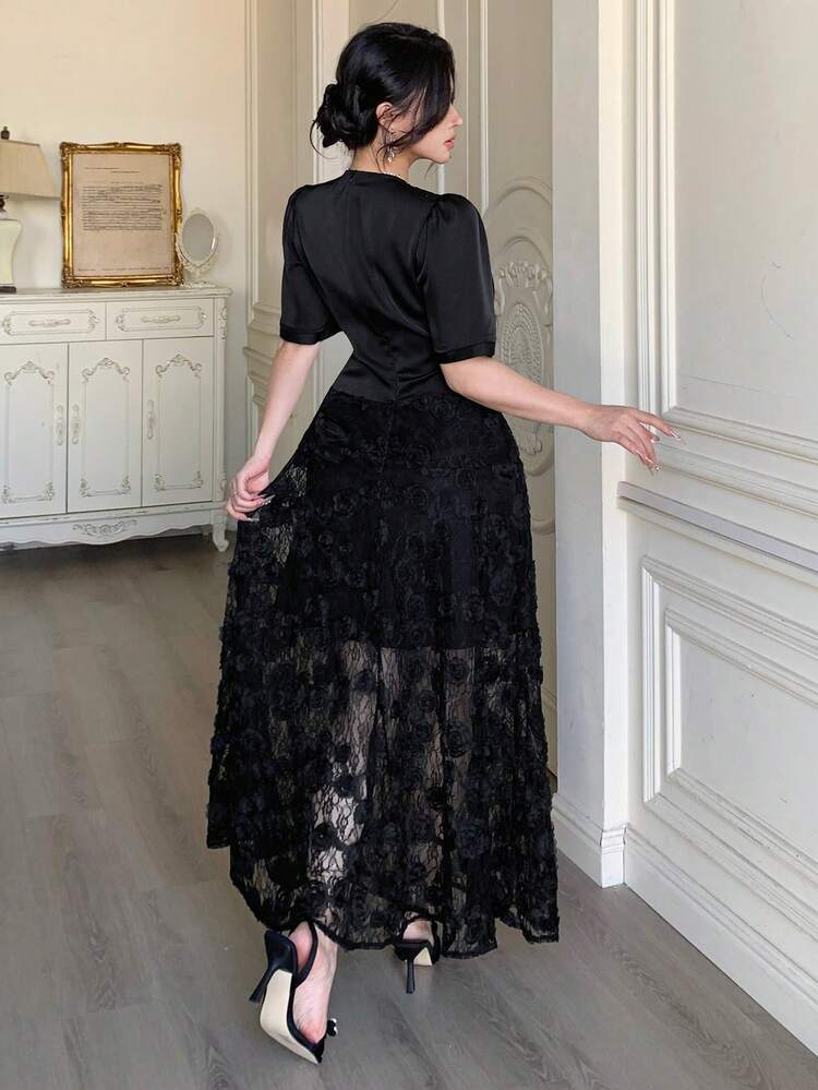 Women's Fashionable Elegant Wrap Tie Long Dress