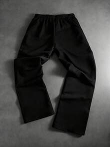 PAVTROS Men's Casual Color Block Drawstring Waist Jogger Pants With Zipper Hem, For Rave - Black - View 2