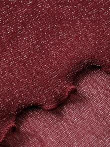 DAZY Spring/Summer Elegant Slim Fit Commuter Midi Dress With Sheer Mesh Ruffle Trim & Bell Sleeves, Suitable For Wedding, Valentine's Day - Burgundy - View 8