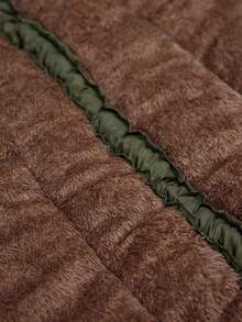 SHEIN LUNE Manteau d'hiver en polaire à capuche avec cordon de serrage à la taille et poches, grande taille. Manteau d'hiver pour femmes, idéal pour Noël. Manteau long pour femmes. Manteau femme vert olive. Vêtement d'extérieur femme chaud et coupe-vent, confortable et polyvalent.