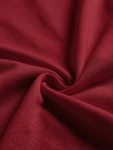 Camiseta de algodón para mujer con estampado de corazón en forma de texto amoroso y corazones rojos para San Valentín y ocasiones románticas - Burdeos - Ver 5
