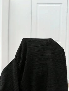 SHEIN 少女款黑色圆领宽松休闲连衣裙 - 黑色 - 查看 8