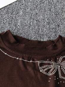 SHEIN Clasi Áo thun nữ cỡ lớn, kiểu dáng thường ngày Trung Quốc, thích hợp mặc đi nghỉ mát, dịp lễ Thánh Patrick, Lễ Phục Sinh, Lễ Tình Nhân, Giáng Sinh, Lễ Tạ Ơn. Chất liệu mềm mại, rộng rãi, thoải mái, đa năng, tôn dáng, thích hợp cho mùa xuân/hè, ngày Quốc khánh. - màu nâu - Xem 4