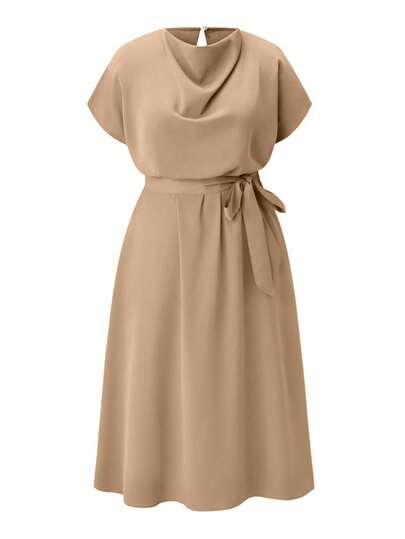 Rometta 大码女式蝙蝠袖连衣裙，船领设计，圣诞节长款女装