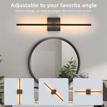 Modern LED Rechargeable Wall Light - Wireless, Gold/Black Options, 3-Color Dimmable With Remote, USB Charging, Touch Switch, 350° Rotation, Timing Function - Ideal For Bedroom, Living Room, Corridor, Bedside, Dining Room, Study & Home Decoration - Multicolor - View 4