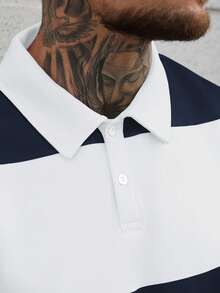 Manfinity Homme 男士半拉链条纹休闲宽松长袖 Polo 衫 男士橄榄球衫 长袖 Polo 衫 男士条纹长袖 Polo 衫 男士长袖 T 恤 橄榄球衫 Polo 衫 街头服饰 老钱风，日常休闲，周末旅行，户外活动，探险旅行，轻松的工作环境或半正式场合，男友/丈夫礼物，周年纪念/生日礼物 派对 夏季 新年 婚礼 情人节 男士长袖 Polo 衫 男士 Polo 衫 长袖条纹男士长袖 - 寶藍色 - 查看 6