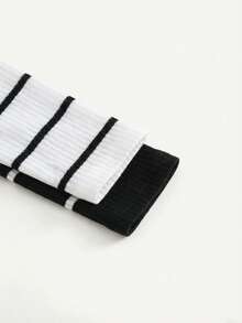 Cozy Pixies 2pcs Baby Boy Solid Color Soft Knit Collared Long Sleeve Bodysuit Set - Black and White - View 6