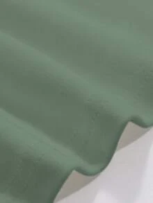 DAZY Áo thun dài tay cổ tròn raglan màu trơn, dáng rộng, phong cách tối giản thường ngày. - màu xanh lá - Xem 7