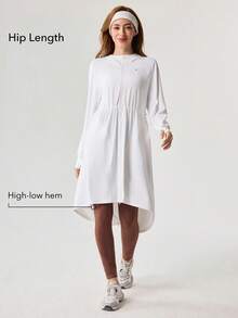 OutZeal Women UV Protection Quick-Dry Drawstring Waist Hooded Long Length Sun-Proof Jacket Daily Casual - White - View 3