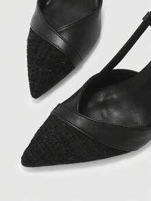CUCCOO BIZCHIC Fashionable And Elegant High-Heeled Shoes For Women With A Patchwork Upper, Commuting Women's Shoes, School Style, Comfortable And Versatile, High-Heeled Shoes For Banquets And Parties Valentine's Day - Black - View 7