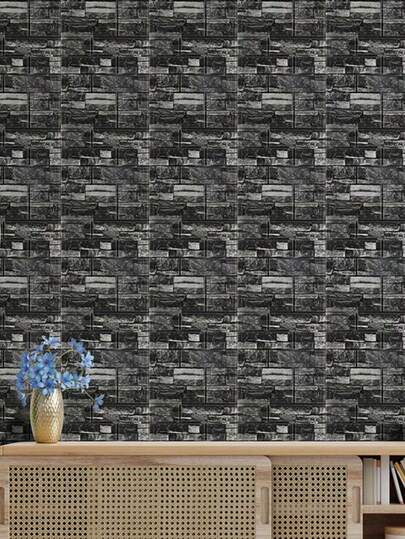 3D Self Adhesive Wallpaper Soft PVC Waterproof Moisture Proof Removable Peel And Stick Wall Mural Diamond Geometric Brick Pattern White Grey Black Modern Home Decor Easy Installation Bedroom Living Room Kitchen Office Renovation Rental Apartment DIY Project Home Improvement Hot