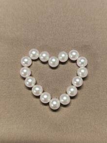 Resyla 女士加大码夏季休闲百搭心形铆钉手工串珠装饰T恤，女式上衣 - 咖啡棕 - 查看 3