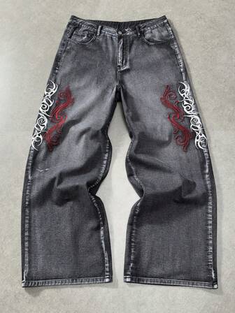 Jeans casual in denim con colori a contrasto per uomo