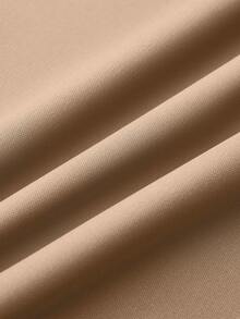 SHEIN Clasi Plus Size Women's Batwing Sleeve Shift Dress With Boat Neckline, For Christmas Maxi Women Outfit - Khaki - View 5