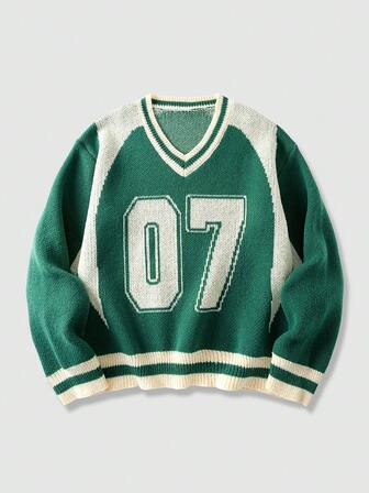 Pull en jacquard pour homme, coupe ample