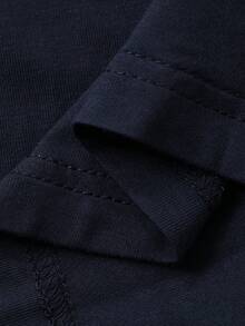 DAZY Women's Twist Knit Waist Cinched Long Dress Loungewear, Autumn/Winter - Navy Blue - View 7