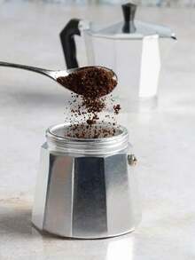 1pc Classic Italian-American Espresso Maker - 10.14oz Aluminum Stovetop Coffee Pot, Manual Operation, Perfect For Home & Restaurant Use Back To School - Multicolor - View 3