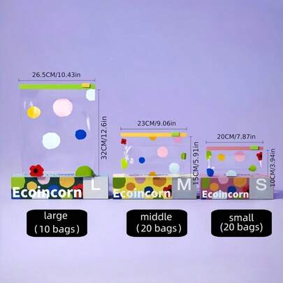 Joivida 1套共50个：20个小号、20个中号和10个大号包装袋。加厚阀门袋，专为厨房和冰箱储存设计，带拉链，容量大。