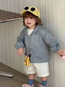 DAZY 女童纯色休闲连帽户外外套